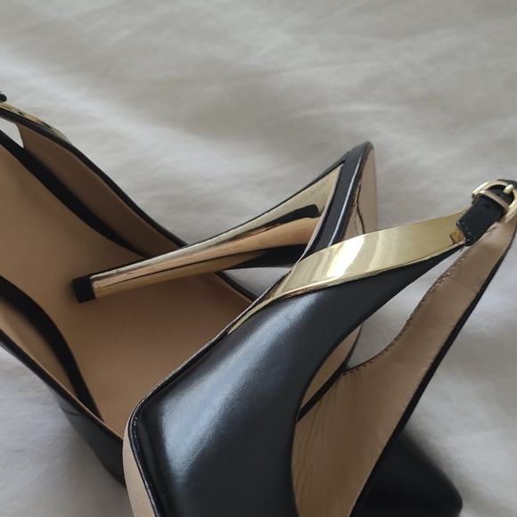 Marciano Black w/ gold accent slingbacks-Size 8 - Picture 4 of 4
